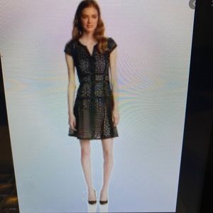 McGinn Andi Eyelet Cap Sleeve Fit and Flare Dress